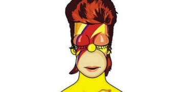 La fusión de Los Simpson con David Bowie