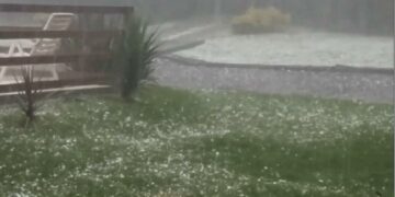 Impresionante caída de granizo en el interior de Córdoba