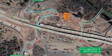 Desvío de tránsito en Circunvalación a la altura del Kempes