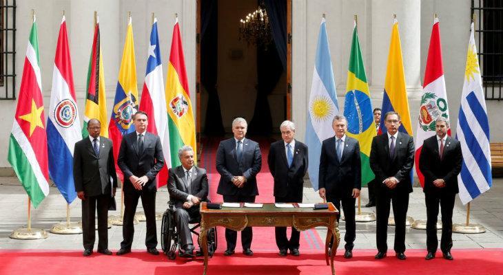 Presidentes sudamericanos lanzaron en Chile el Prosur