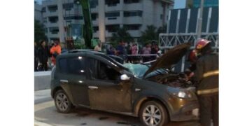 Un parante de la Circunvalación aplastó a un auto