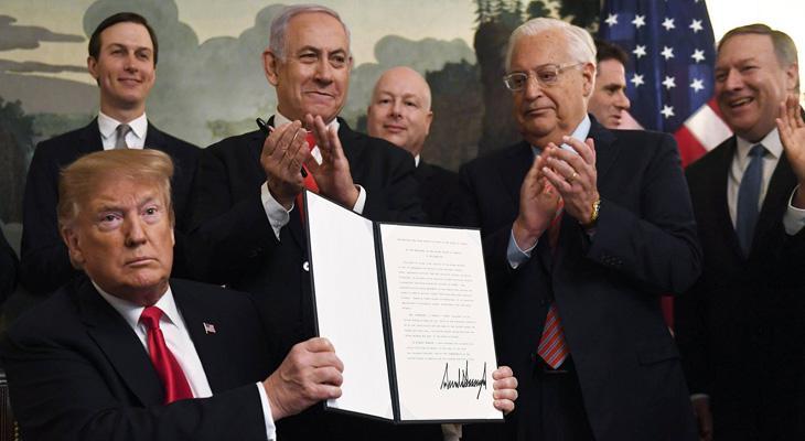 Trump le reconoció a Israel la soberanía de los Altos de Golán
