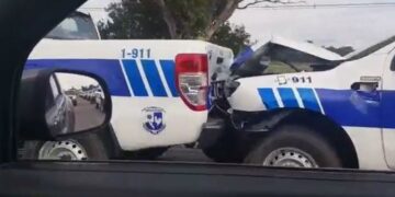 San Luis: chocaron cuatro camionetas 0 km de la Policía antes del acto de presentación