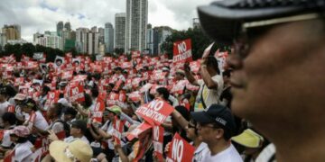Masiva protesta en Hong Kong