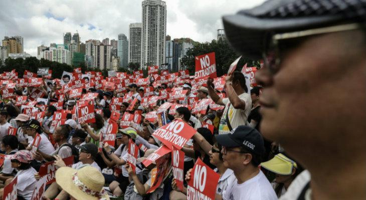 Masiva protesta en Hong Kong Masiva protesta en Hong Kong