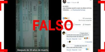 No, en Formosa no votó esta persona fallecida