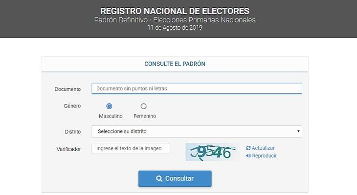 Acá se puede consultar en dónde votar para las Paso