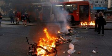 Protestas y disturbios en Santiago