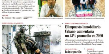 La tapa del lunes 11 de noviembre de 2019