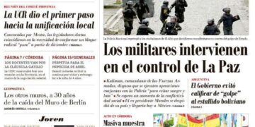 La tapa del martes 12 de noviembre de 2019