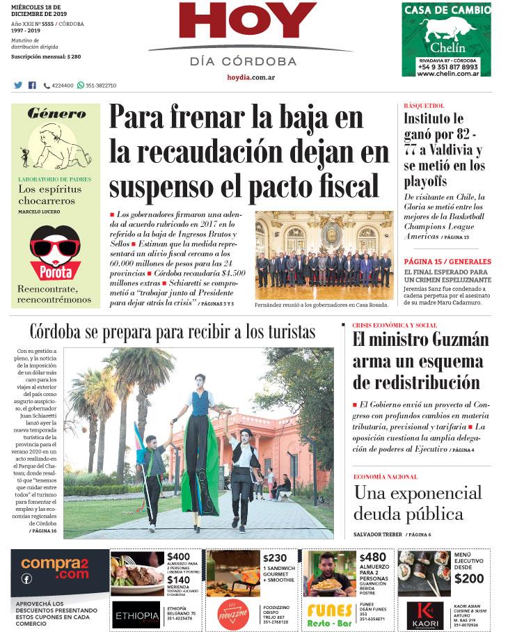 La tapa del miércoles 18 de diciembre de 2019 La tapa del miércoles 18 de diciembre de 2019