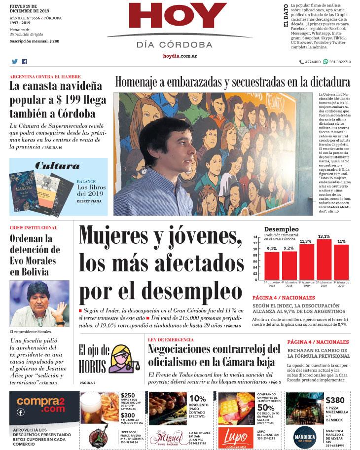 La tapa de este jueves 19 de diciembre de 2019 La tapa de este jueves 19 de diciembre de 2019