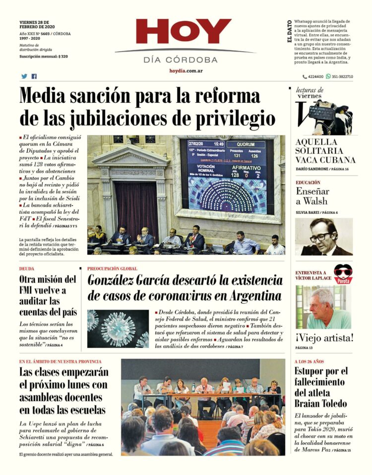 La tapa del viernes 28 de febrero