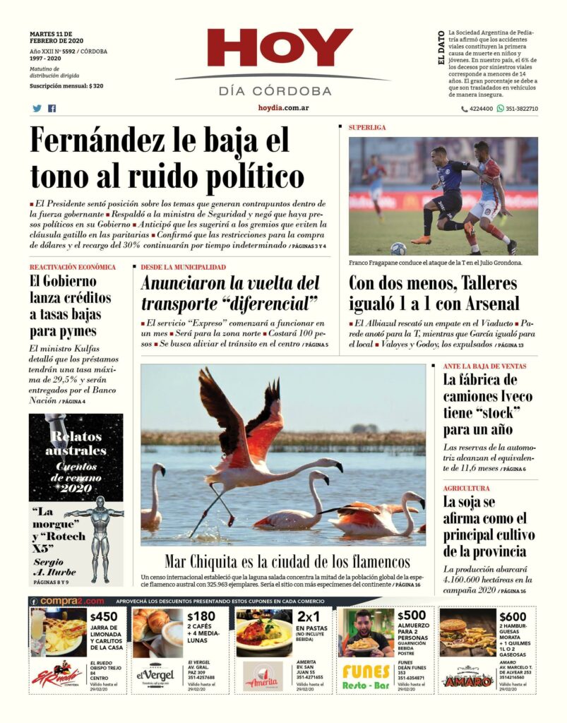 La tapa del martes 11 de febrero de 2020