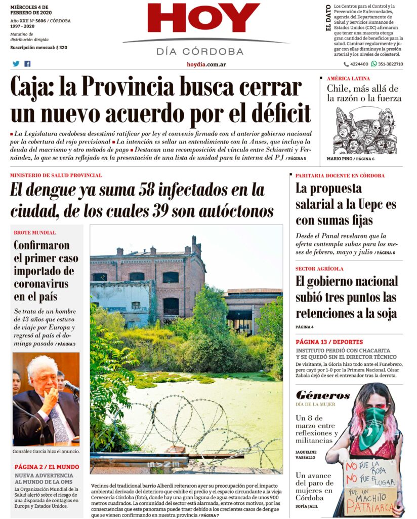 La tapa del miércoles 4 de marzo de 2020 La tapa del miércoles 4 de marzo de 2020