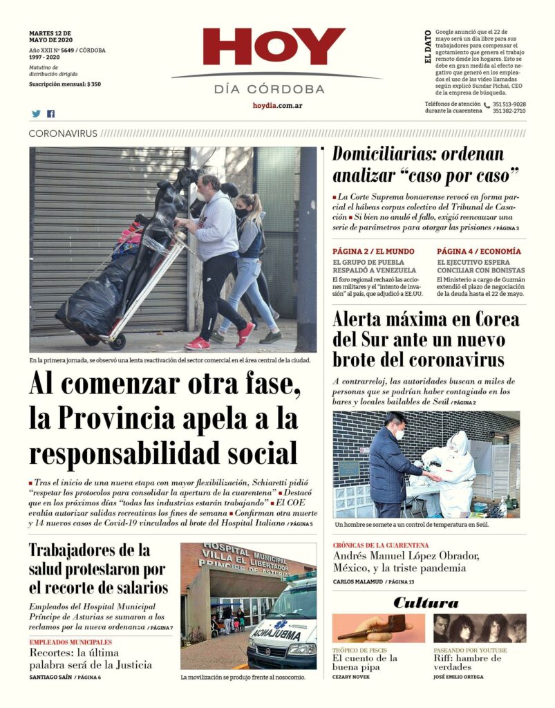 La tapa del martes 12 de mayo de 2020 La tapa del martes 12 de mayo de 2020