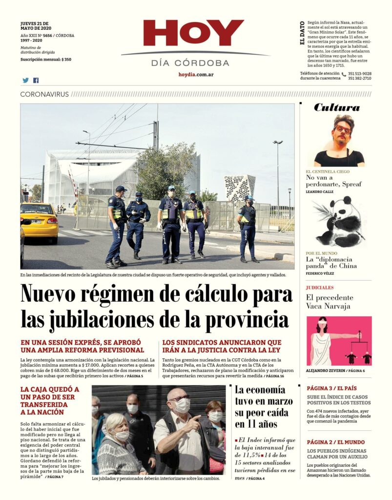 La tapa del jueves 21 de mayo de 2020 La tapa del jueves 21 de mayo de 2020
