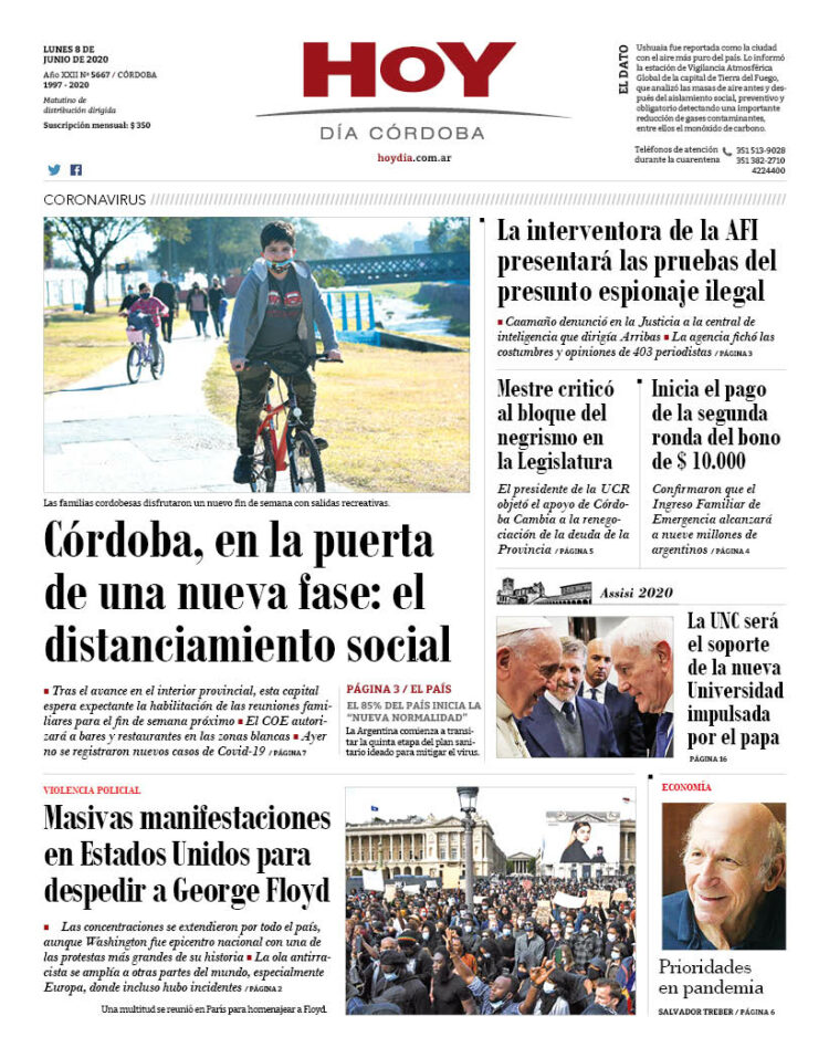 La tapa del lunes 8 de junio de 2020
