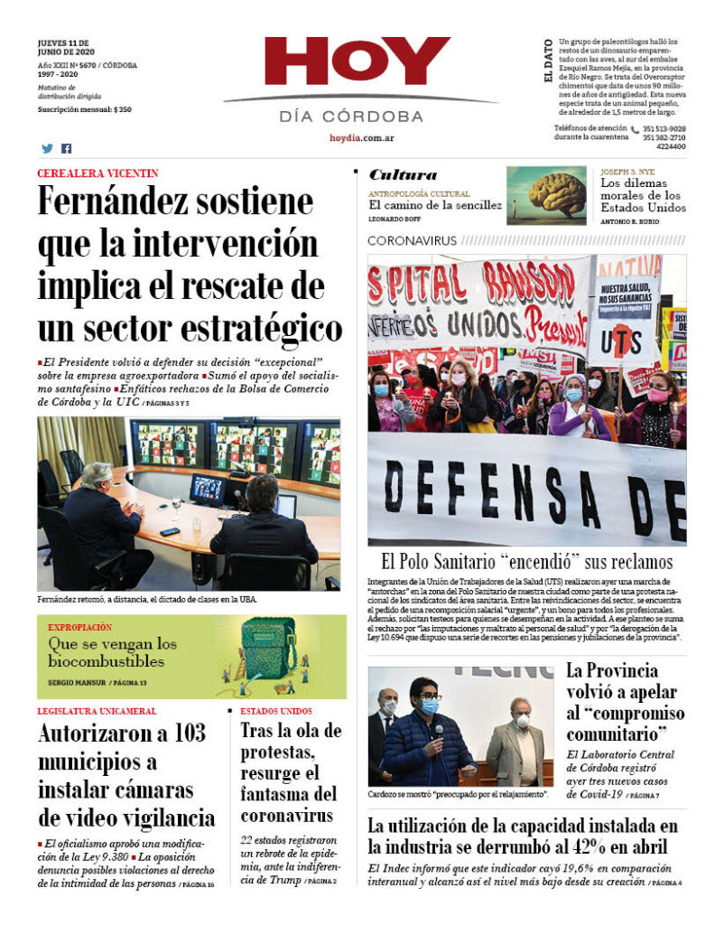 La tapa del jueves 11 de junio de 2020 La tapa del jueves 11 de junio de 2020