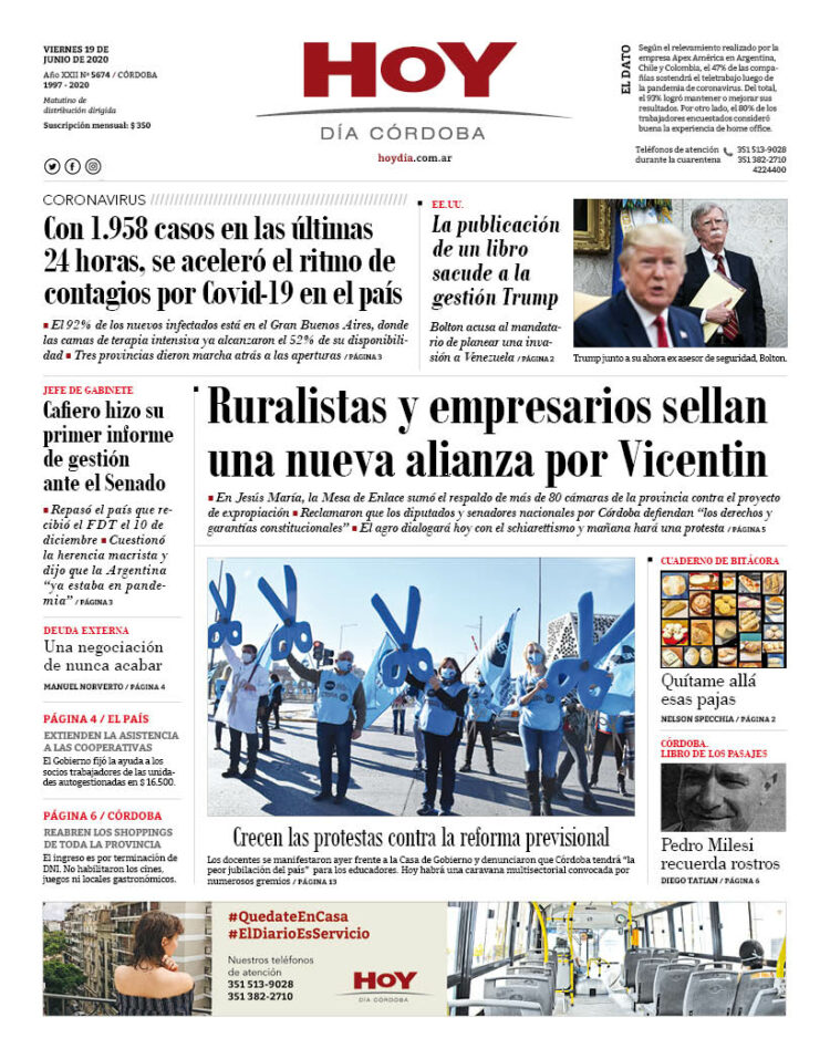 La tapa del viernes 19 de junio de 2020