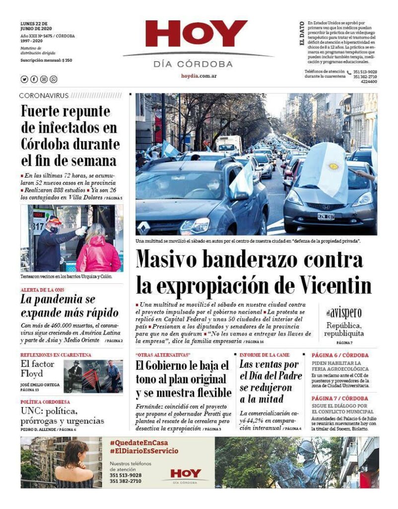 La tapa del lunes 22 de junio de 2020 La tapa del lunes 22 de junio de 2020