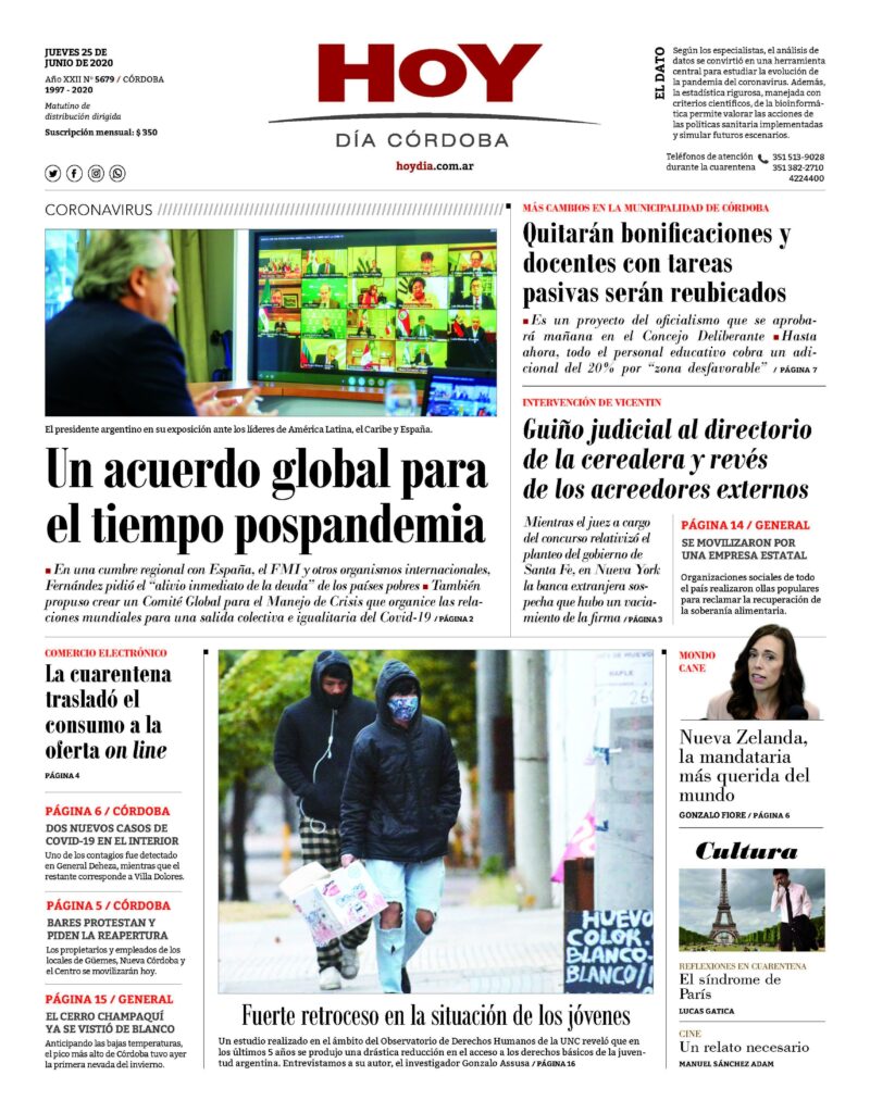 La tapa del jueves 25 de junio de 2020 La tapa del jueves 25 de junio de 2020