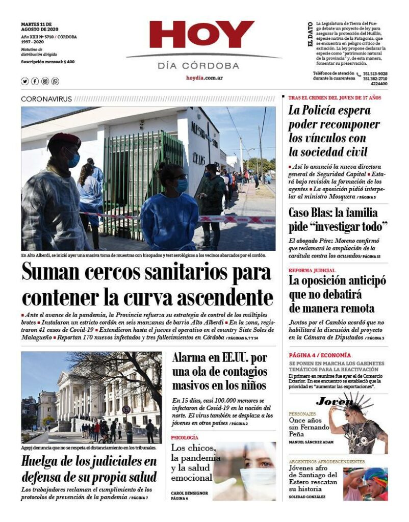 La tapa del martes 11 de agosto de 2020