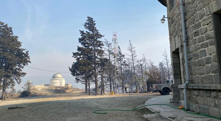El fuego afectó la zona del Observatorio de Bosque Alegre