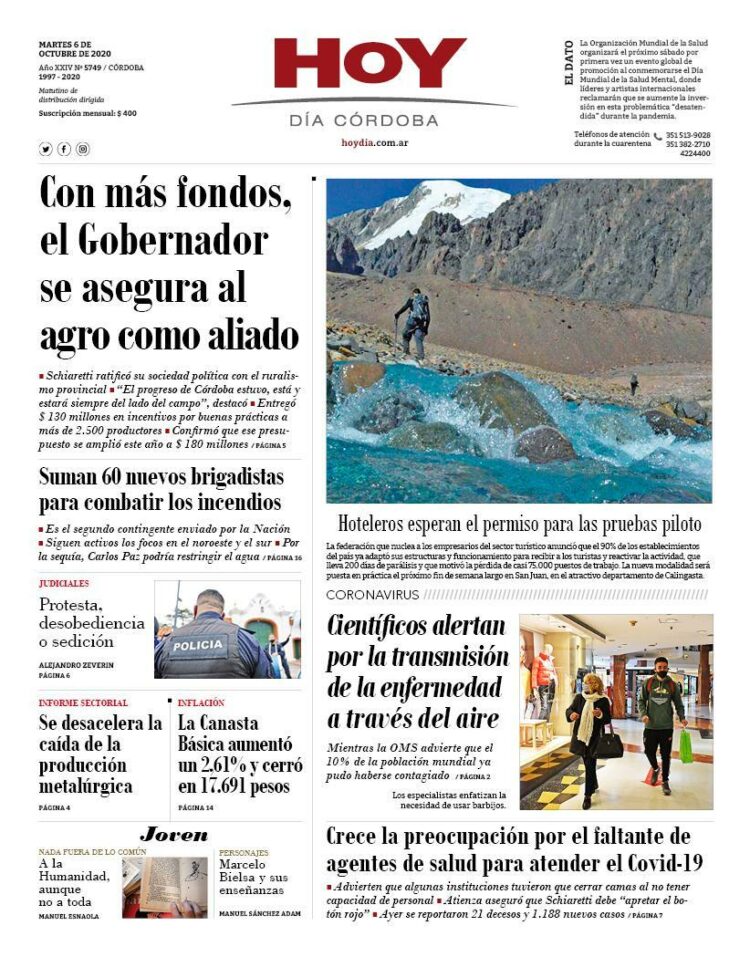 La tapa del martes 6 de octubre de 2020