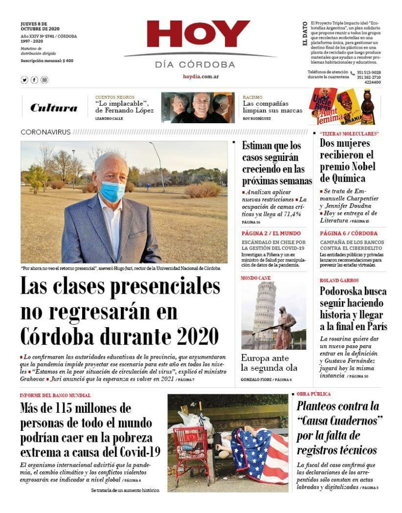 La tapa del jueves 8 de octubre de 2020 La tapa del jueves 8 de octubre de 2020