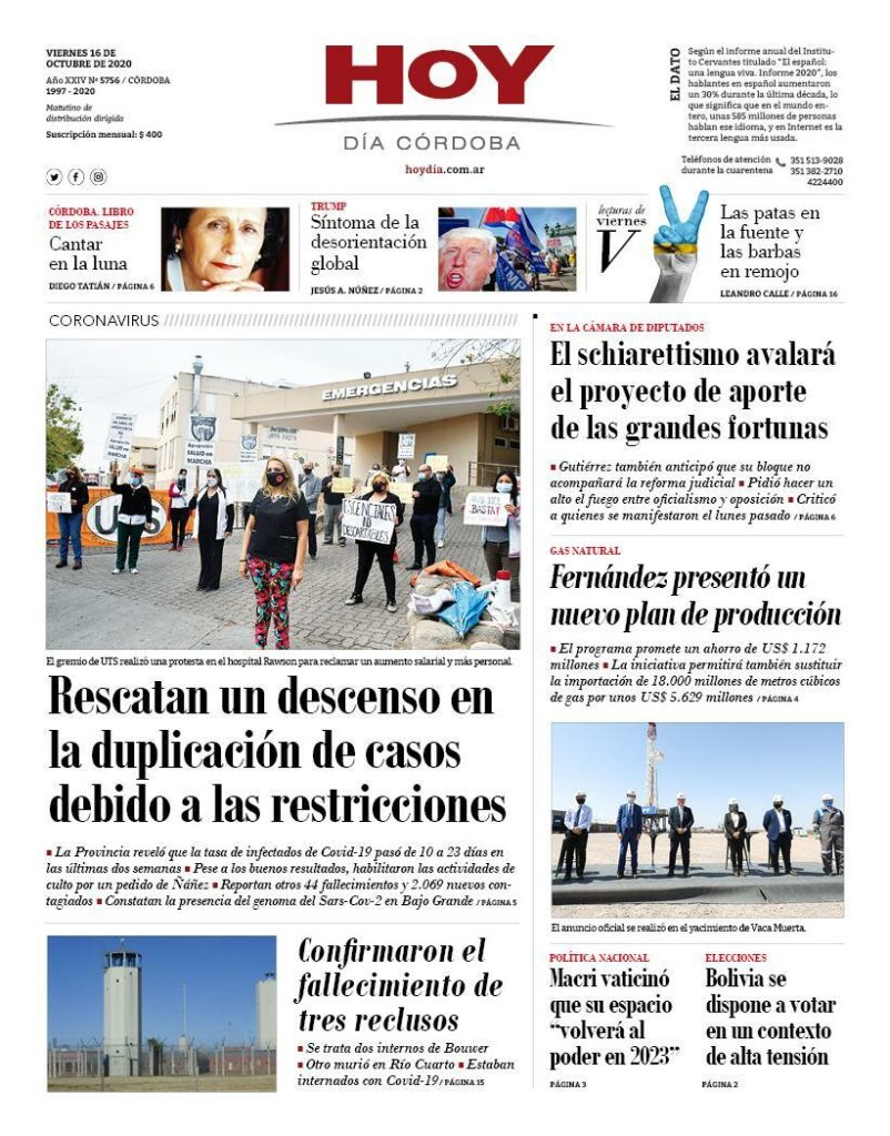 La tapa del viernes 16 de octubre de 2020 La tapa del viernes 16 de octubre de 2020