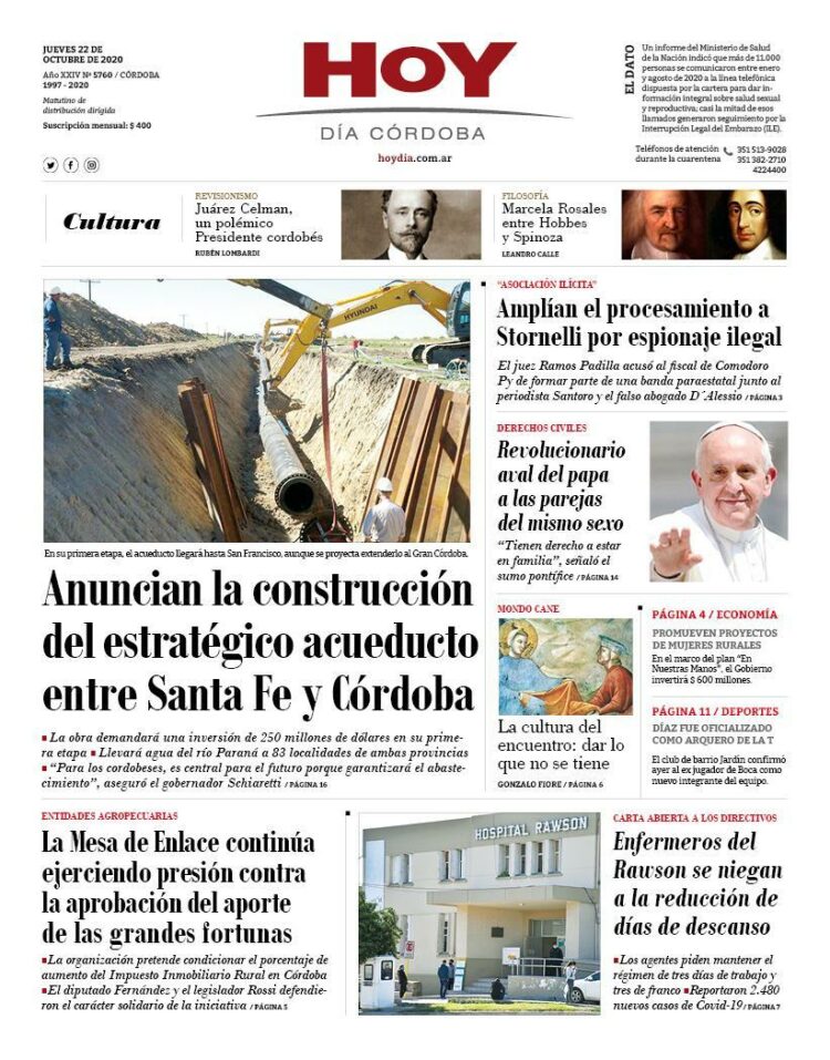 La tapa del jueves 22 de octubre de 2020