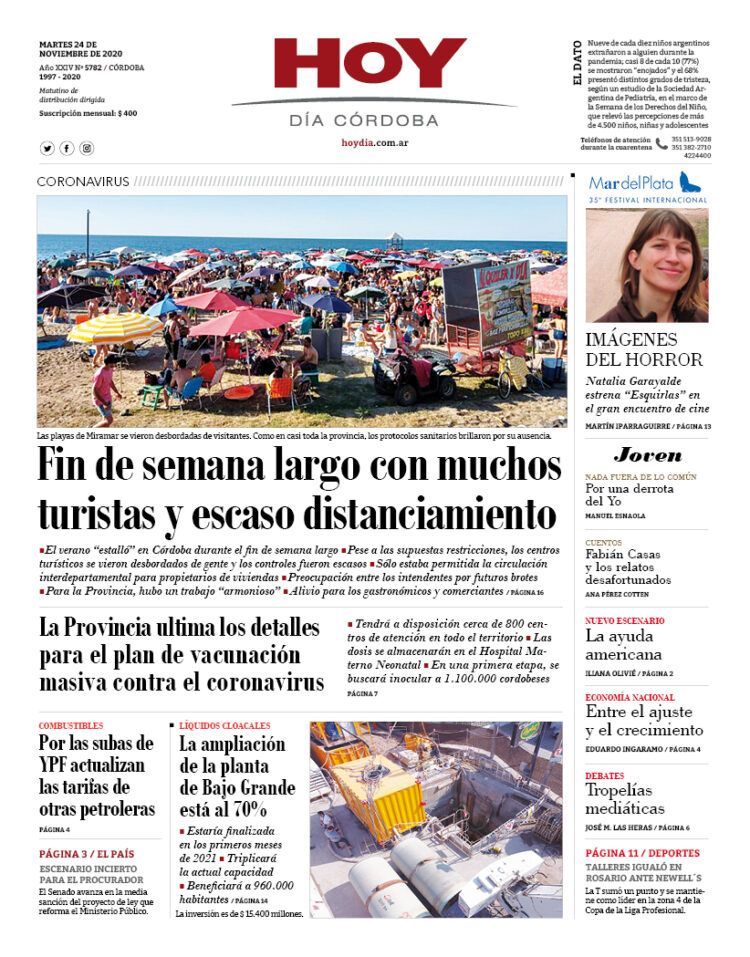 La tapa del martes 24 de noviembre de 2020