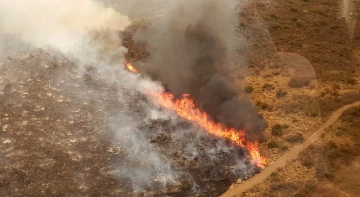 Bajó la intensidad del fuego en el valle de Traslasierra