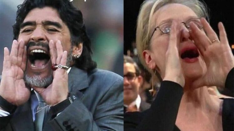 Meryl Streep es tendencia en Twitter por el fallecimiento de Maradona