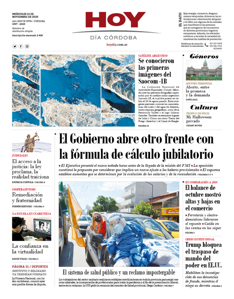 La tapa del miércoles 11 de noviembre de 2020 La tapa del miércoles 11 de noviembre de 2020