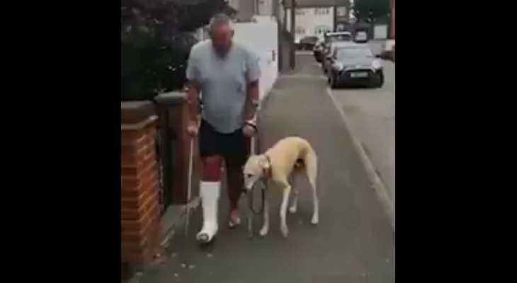 Viral: un perro imita la cojera de su dueño cuando caminan juntos