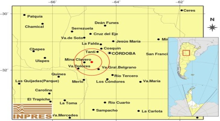 Registran un temblor de 3,3° de magnitud en las sierras de Córdoba
