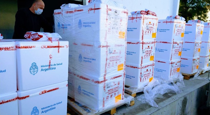 Arribaron a la provincia 64.000 nuevas dosis de vacunas Sinopharm