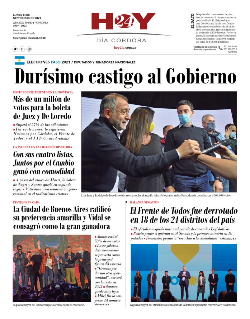 Portada del 13.09.2021 Portada del 13.09.2021