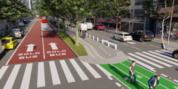 Extienden seis cuadras el cantero central de bulevar Chacabuco