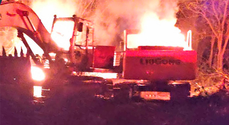 Se incendiaron las maquinarias de un emprendimiento en Villa del Dique