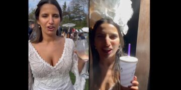 Filmó a los invitados de su casamiento antes y después de beber