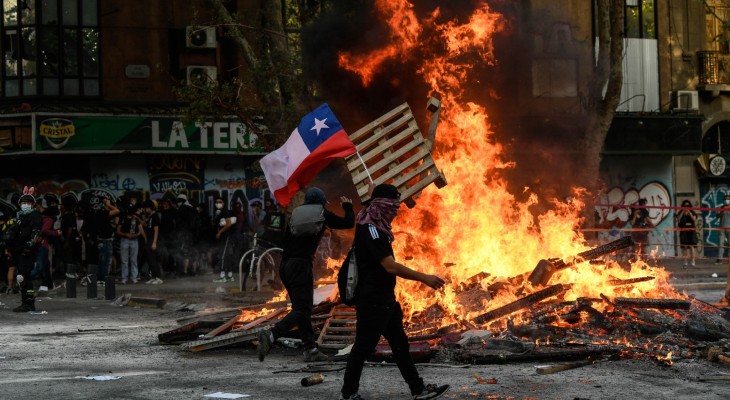 Chile se volvió a encender en el aniversario del estallido social