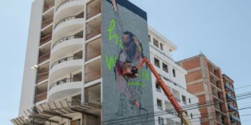 Avanza un mural monumental en barrio Observatorio