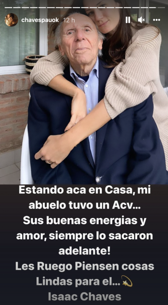 El posteo de la modelo en sus historias de Instagram. 