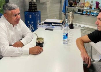 Claudio Tapia y Lionel Scaloni, reunidos en la AFA