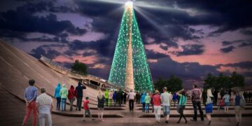 Córdoba enciende su tradicional Árbol de Navidad, uno de los más grandes de Sudamérica