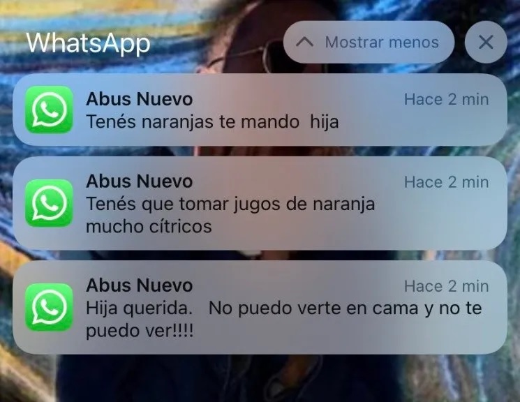 Se contagió Covid y su abuela la insultó pero después le ofreció llevarle naranjas para que tome jugo