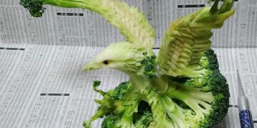 Un chef se volvió viral por esculpir sobre frutas y verduras
